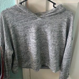 cropped grey light hoodie